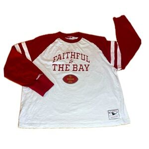 San Francisco 49ers Slub Long Sleeve T-Shirt Women's Size 2X Mitchell & Ness